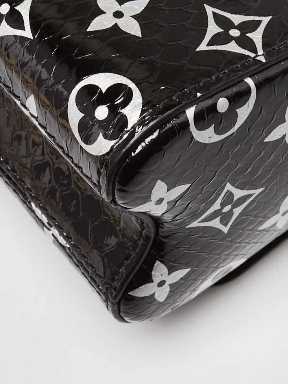 Louis Vuitton Black/Silver Monogram Python Twist PM Bag